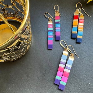 Tila earrings, colorful earrings, beaded earrings, statement earrings