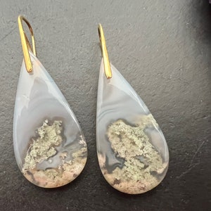 Moos Achat Ohrringe / 925 Sterling Silber Ohrhaken / Naturstein Schmuck/ Achat Ohrringe Geschenke für Frauen