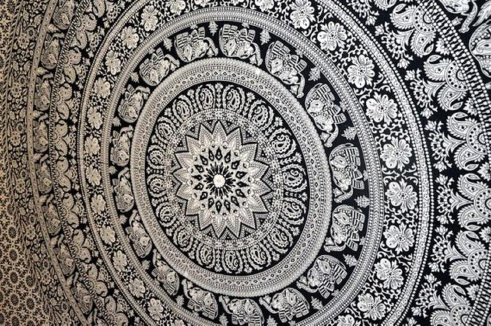 Round tapestry Indian handmade handicraft Pure cotton Tapestry Etsy