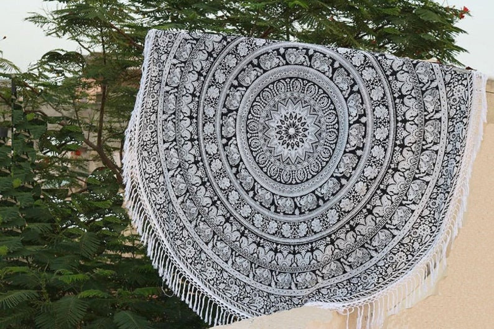 Round tapestry Indian handmade handicraft Pure cotton Tapestry Etsy