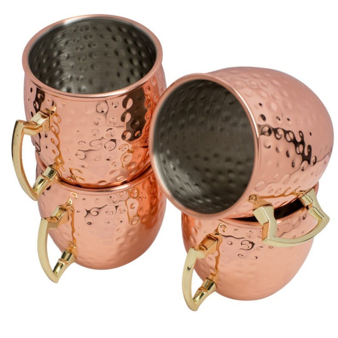 Moscú Mule Copper Mugs Set 100 Pure Copper Handmade Hammered Etsy