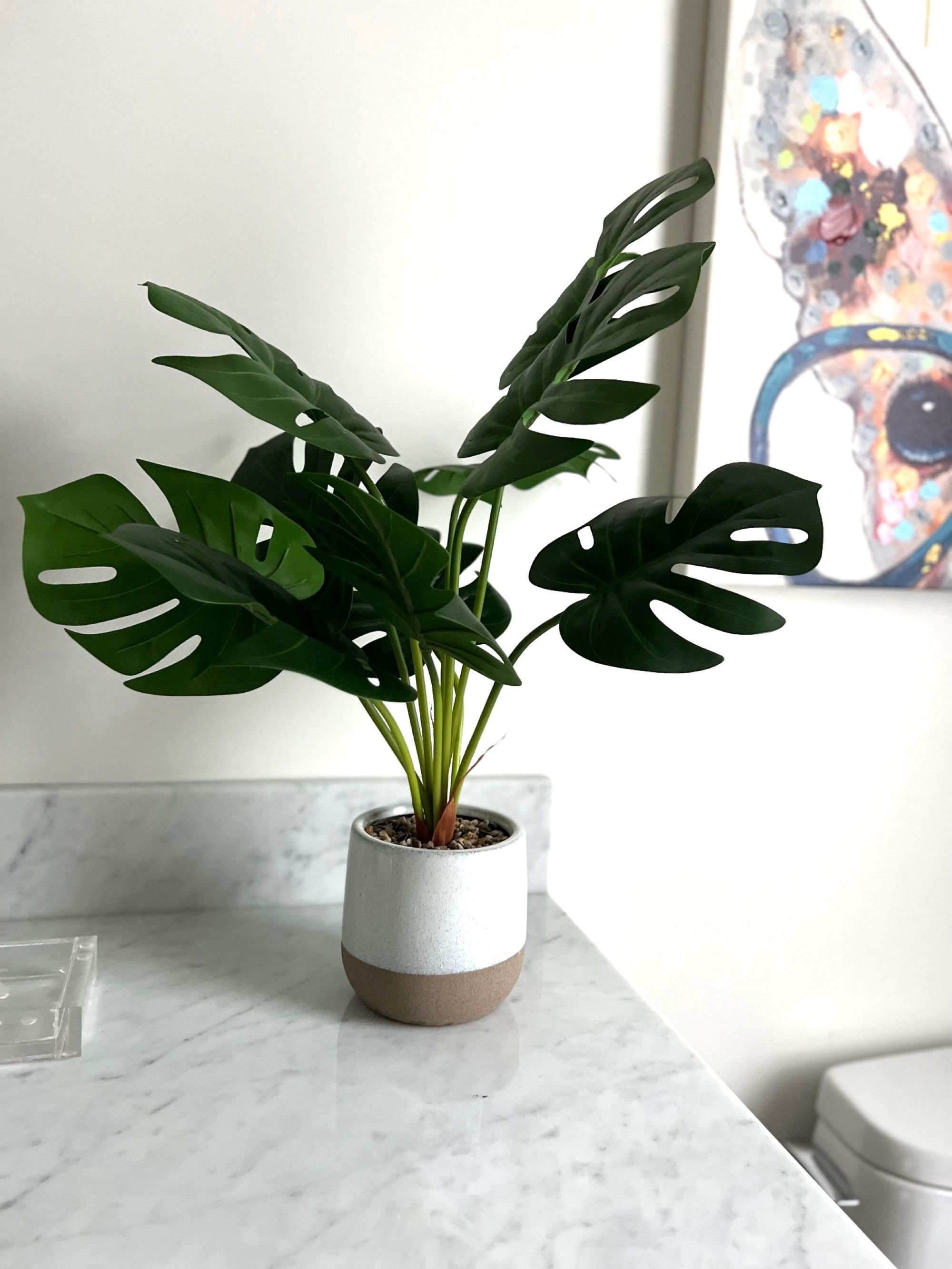 1 fausse plante pour la décoration de salle de bain/bureau à domicile,  petite verdure artificielle artificielle pour la décoration intérieure ( plantes en pot)