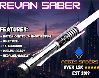 Revan KOTOR - LIGHTSABER Neopixel//Baselit - sanftes Schwingen, Bewegungssteuerung, Bluetooth App