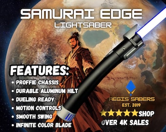 SAMURAI EDGE - Spada laser curva interamente in metallo - Neopixel professionale