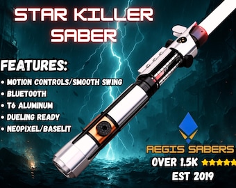 Starkiller Force Unleashed- Dueling LIGHTSABER Neopixel//Baselit- smooth swing, motion controls, bluetooth app