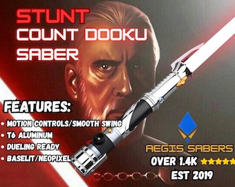 STUNT Count Dooku - NEOPIXEL LIGHTSABER-premium sound-in hilt recharge-bluetooth