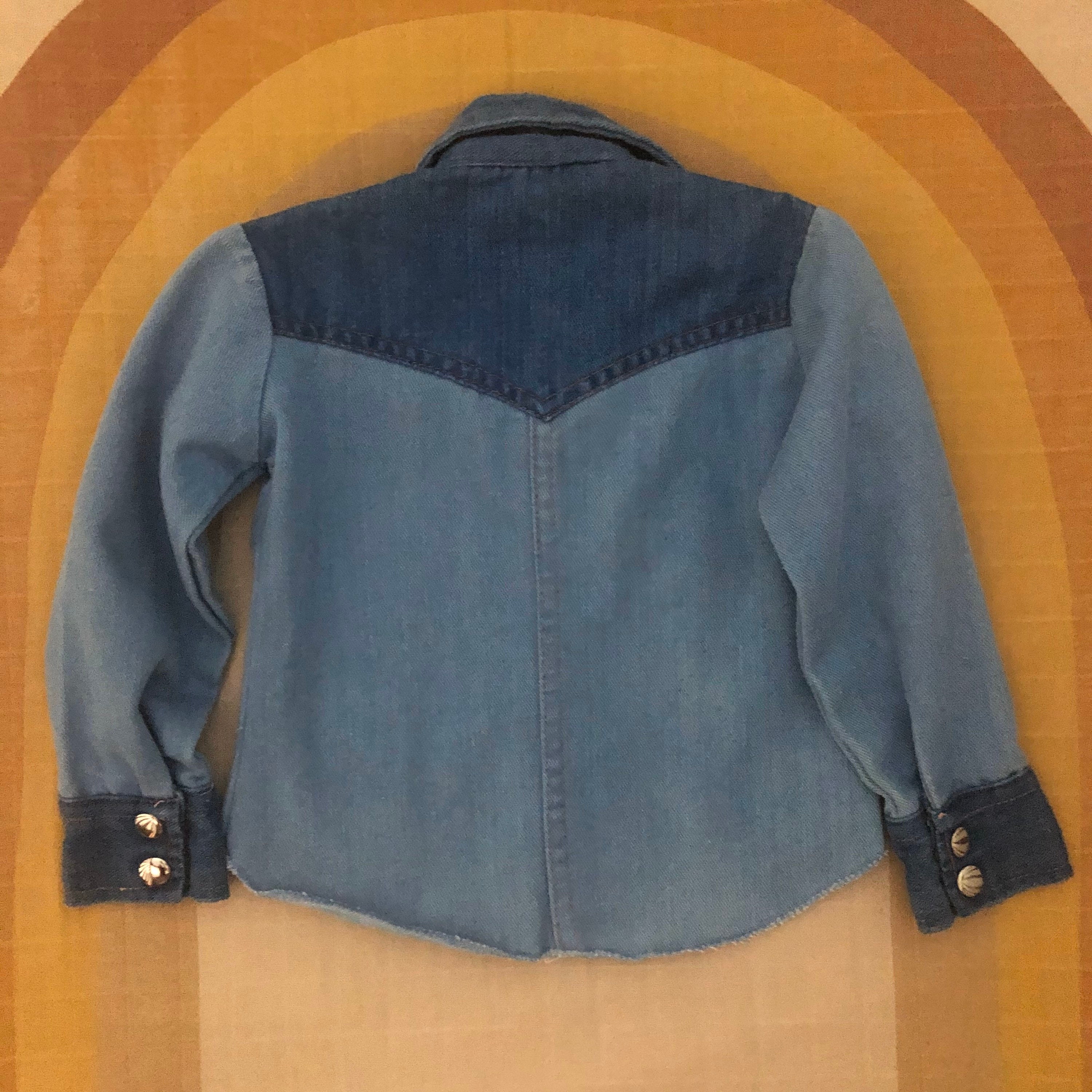 Vintage 1970s Color Block Denim Jacket With Zippers and Snaps | Etsy Vintage 1970s Color Block Denim Jacket With Zippers and Snaps | Etsy