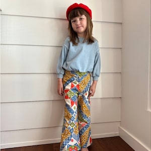 Kids Quilt Print Pants Hand Made Pants From Vintage Fabric 5t