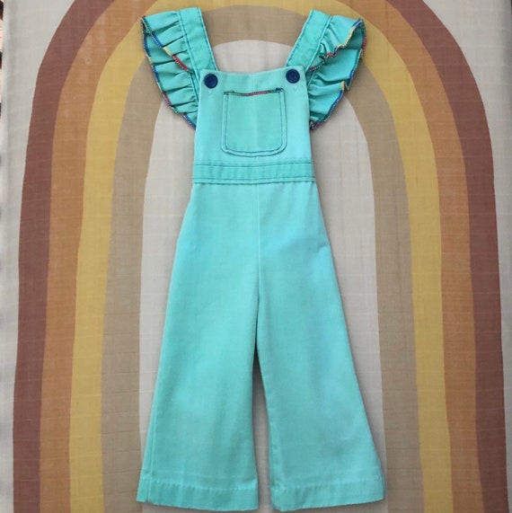 girls green overalls