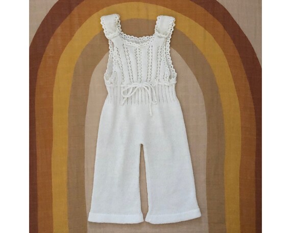 white bell bottom overalls