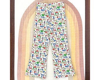 Vintage Healthtex Novelty Print Flared Pants Size 6x RARE Vintage Health-tex Pants