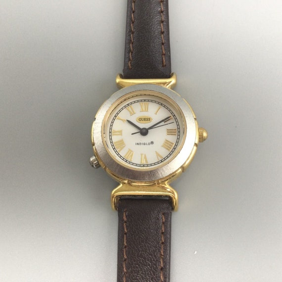 Vintage Guess Watch Women Gold Silver Tone Indigl… - image 7