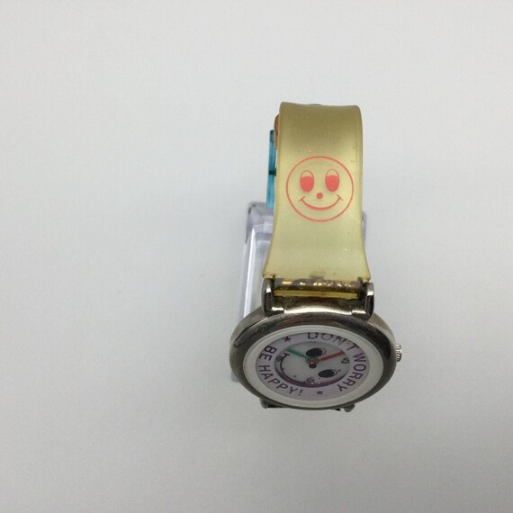 Vintage Don't Worry Be Happy Watch Women Silver T… - image 3