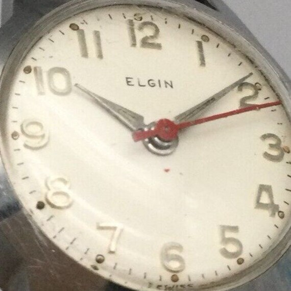 Vintage Elgin Watch Women 20mm Silver Tone 1940's… - image 3