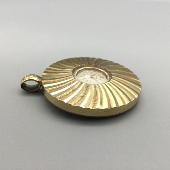 Vintage Elgin Pendant Necklace Watch Women Gold T… - image 4