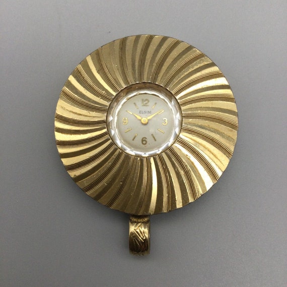 Vintage Elgin Pendant Necklace Watch Women Gold T… - image 2