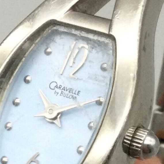 Vtg Caravelle by Bulova Watch Women 17mm Silver T… - image 5