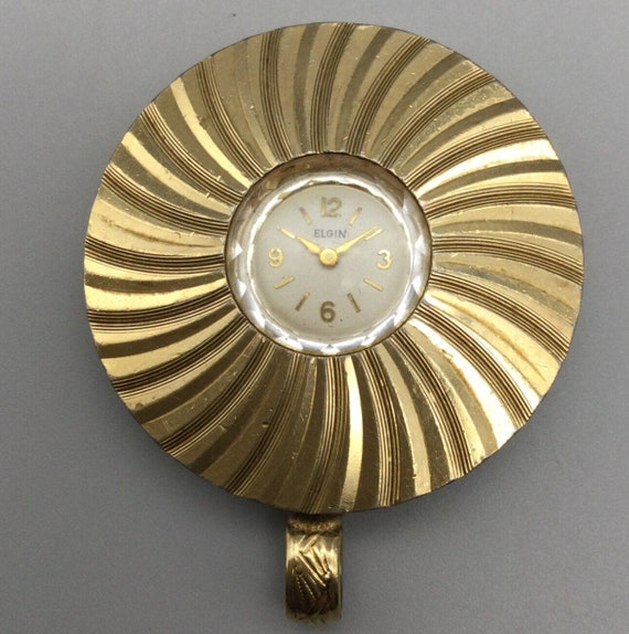 Vintage Elgin Pendant Necklace Watch Women Gold T… - image 1