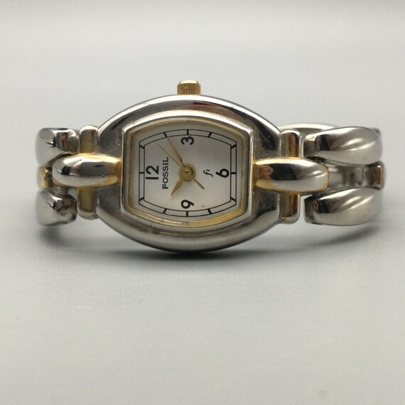 Vintage Fossil F2 Watch Women Silver Gold Two Ton… - image 3