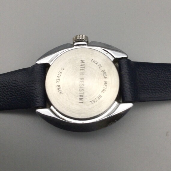 Vintage Timex Watch Women Silver Tone 1974 Black … - image 9