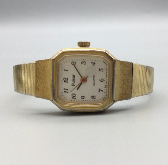 Vintage Pulsar Watch Women 17mm Gold Tone V231-51… - image 8