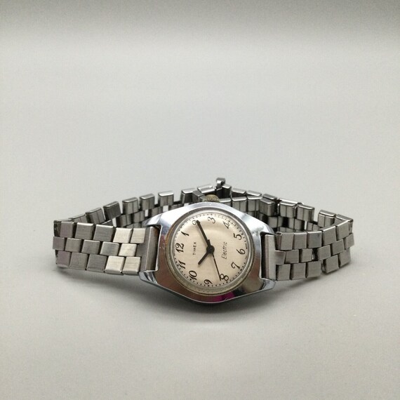 Vtg Timex Electric Watch Women 19mm Silver Tone C… - image 6