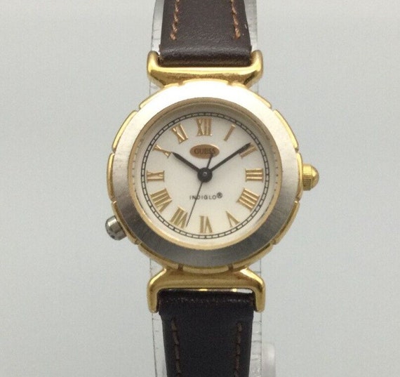 Vintage Guess Watch Women Gold Silver Tone Indigl… - image 1