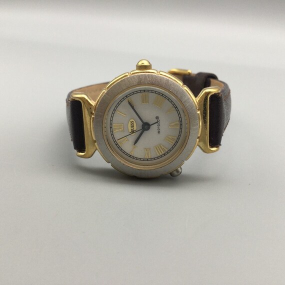 Vintage Guess Watch Women Gold Silver Tone Indigl… - image 3