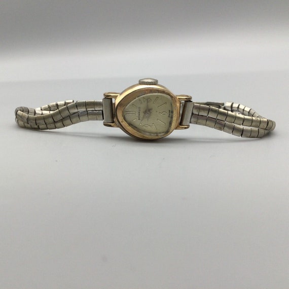 Vintage Benrus Watch Women 10k Gold Plated Triang… - image 4