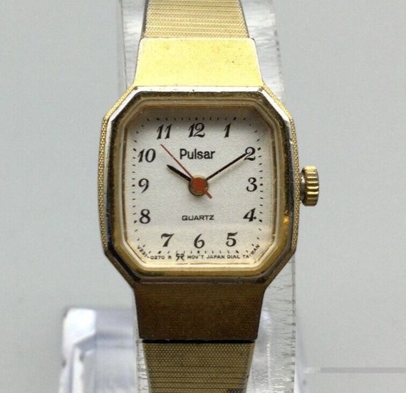 Vintage Pulsar Watch Women 17mm Gold Tone V231-51… - image 1