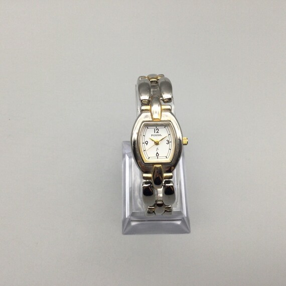 Vintage Fossil F2 Watch Women Silver Gold Two Ton… - image 2