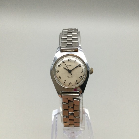 Vtg Timex Electric Watch Women 19mm Silver Tone C… - image 2