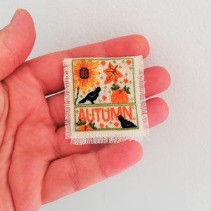 Dollhouse miniature Halloween, Dollhouse autumn wall hanging,1:12 scale Thanksgiving decoration, Dollhouse miniature stitched panel