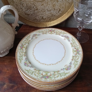 Vintage RC Noritake Nippon Toki Kaisha Set of Six Salad Dessert Lunch Plates, Made in Japan, Arrives With FREE Shipping!!!