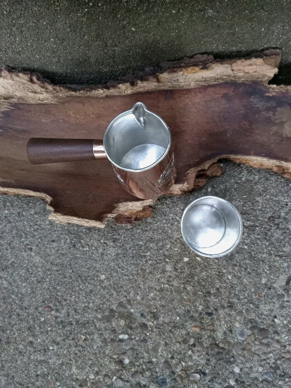 Vintage Set of Victoria Copper With Silver Overlay, Cup and Vintage Set of Victoria Copper With Silver Overlay, Cup and