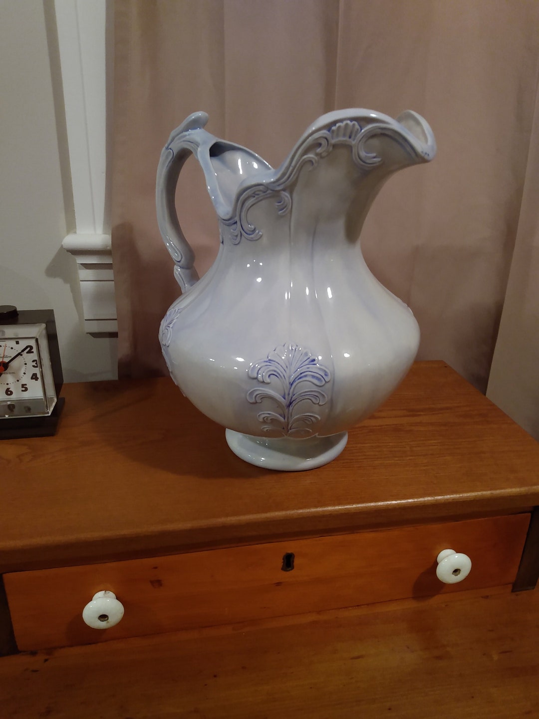 Vintage Blue Water Pitcher, Unbranded - Etsy