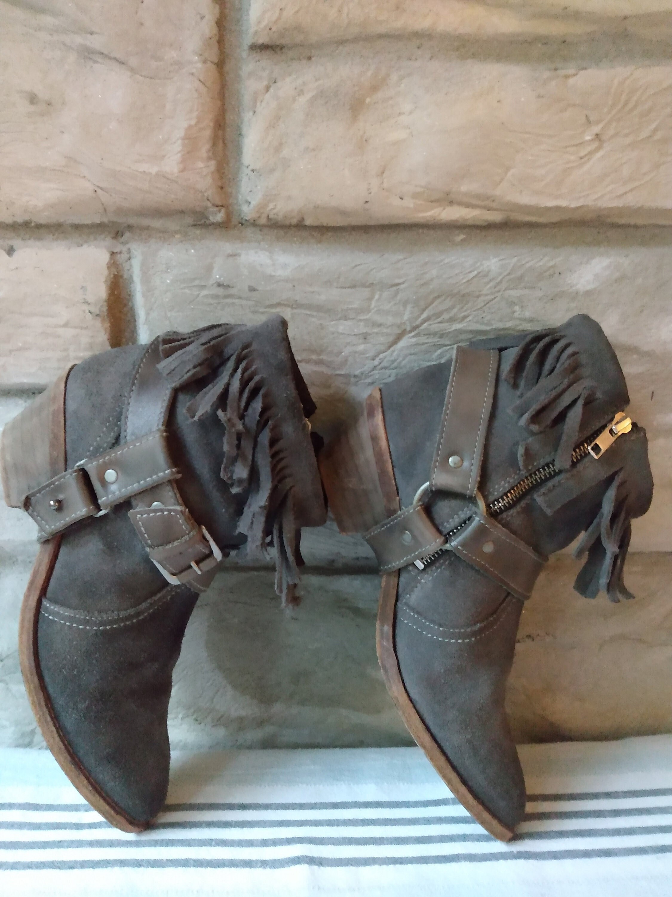 All saints fringe boots deals