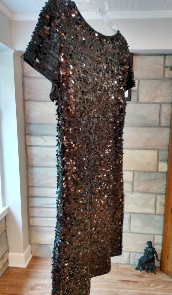 Vintage Donna Karen DKNY Sequin Shift, Shirt Party Dress, Size Small