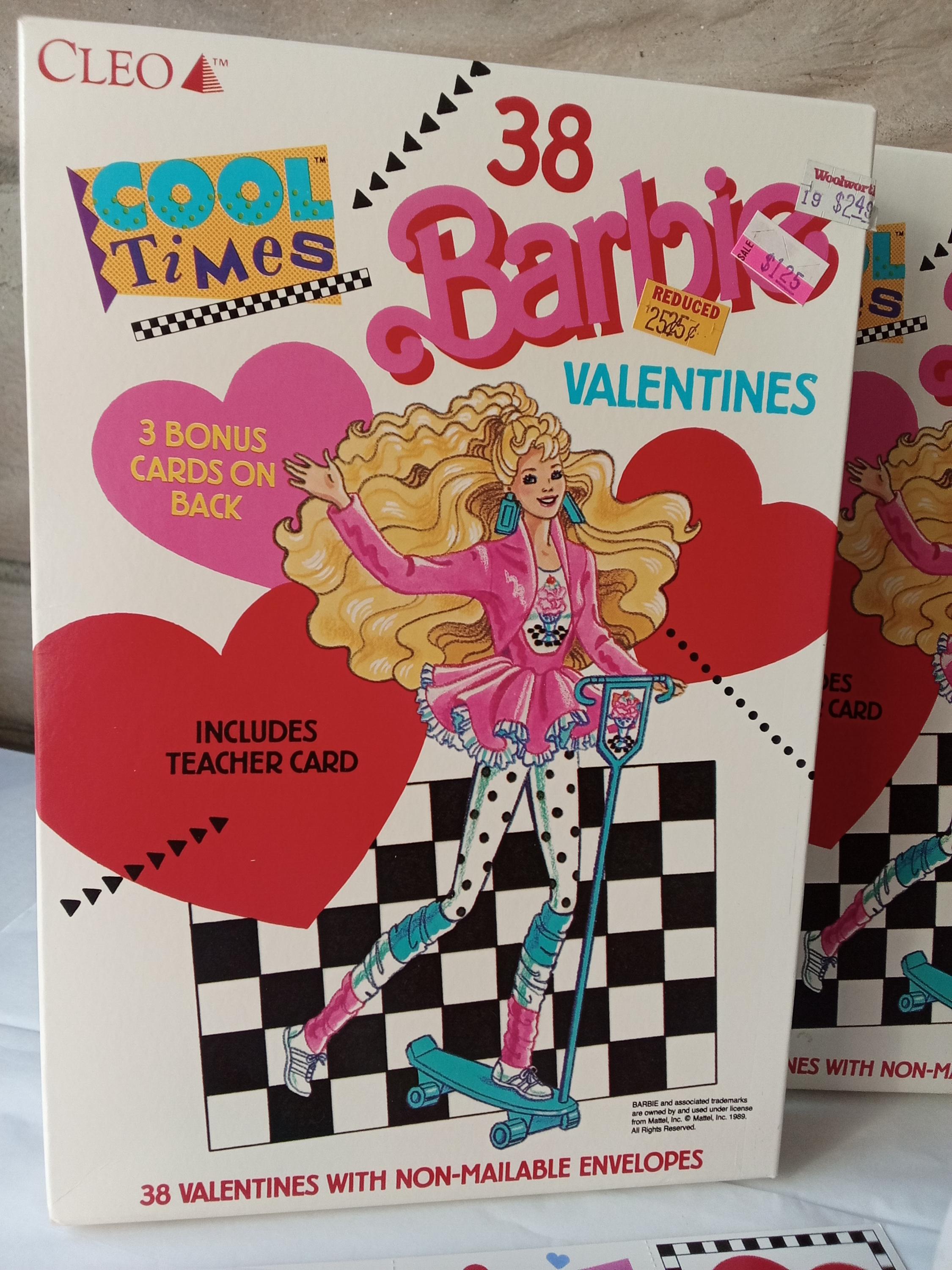 New Old Stock Vintage Barbie Valentines Day Cards, 38 per Box