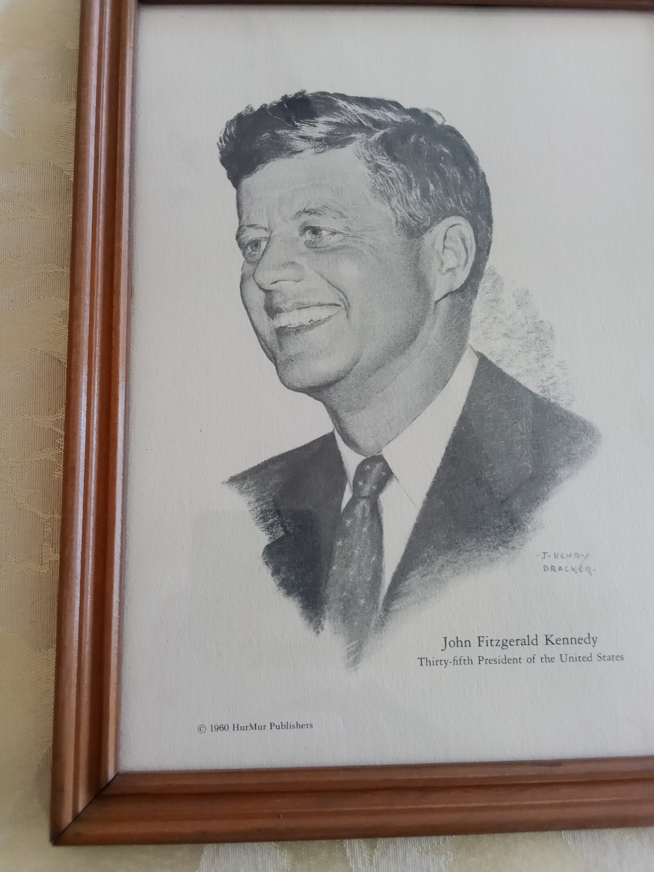 Vintage Kennedy Brothers Wall Hanging Tapestry Rug JFK & RFK