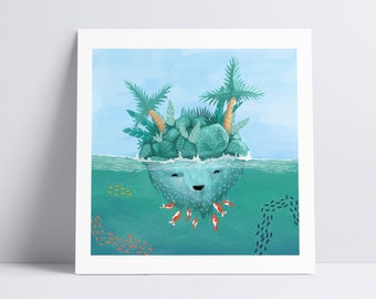 Island Tickles Ocean Print / Home Decor