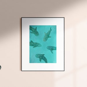 Requins-baleines sous la mer / Impression giclée image 6