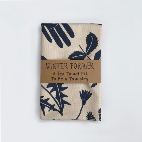 100% Organic Cotton Winter Forager Tea Towel | Sustainable And Ethical