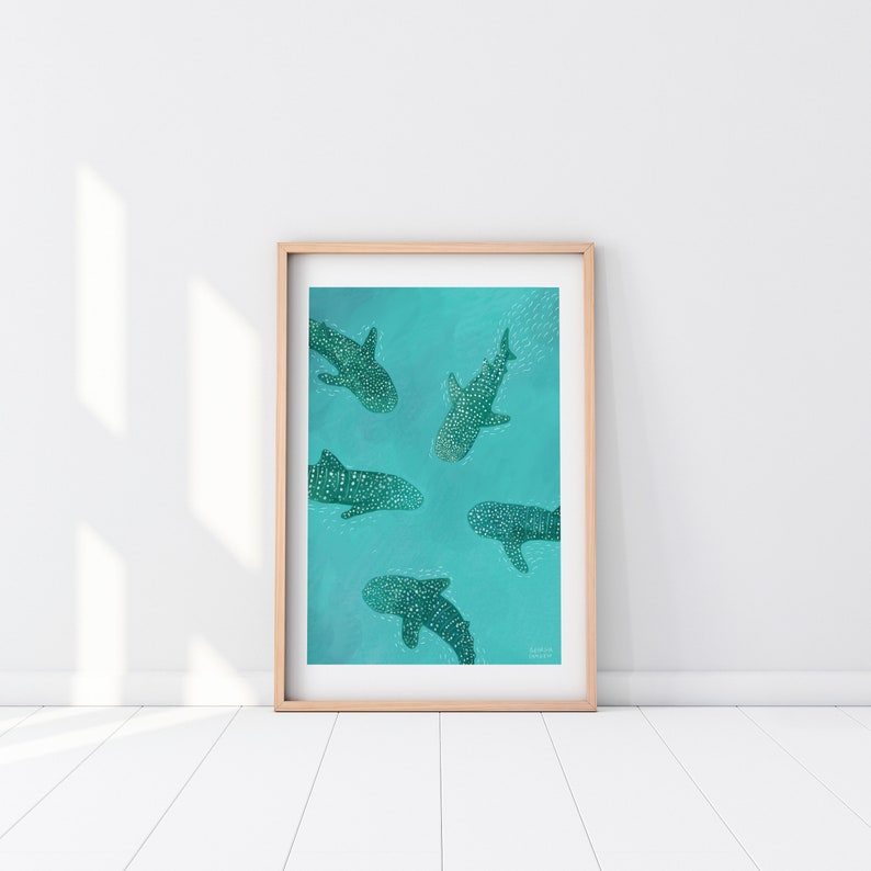 Requins-baleines sous la mer / Impression giclée image 2