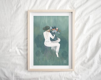 Ceramist Giclée Art Print | Woman Potter Illustration