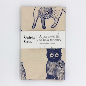 100% Organic Cotton Cat Tea Towel | Sustainable And Ethical