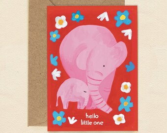 Elephant Baby Shower Card | Eco-Friendly Recycled Design