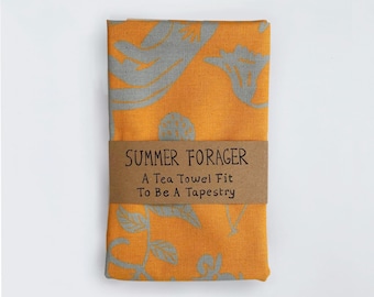 100% Organic Cotton Summer Forager Tea Towel | Sustainable And Ethical