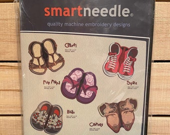Smartneedle -  Drink Shoes Applique Embroidery Collection - Machine Embroidery CD - New
