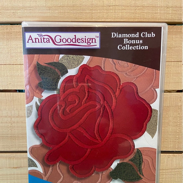Anita Goodesign - Diamond Club Bonus Collection "Rohan's Roses" Machine Embroidery CD - New